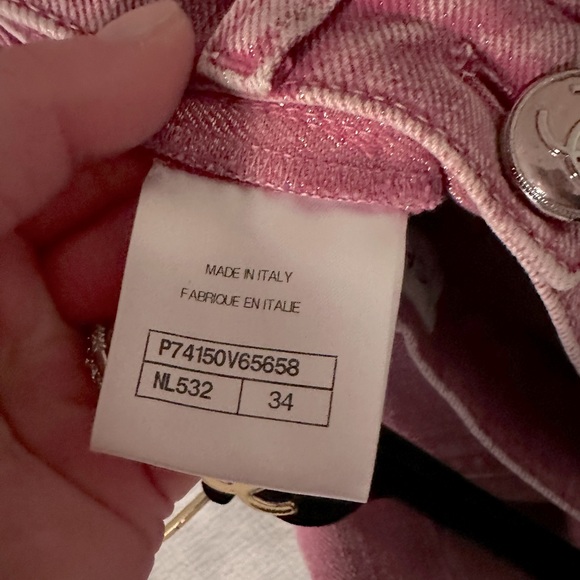 NWT CHANEL 2023 CRUISE COLLECTION PINK JEANS. MID-HIGH RISE STRAIGHT. SIZE 34. - Picture 6 of 7